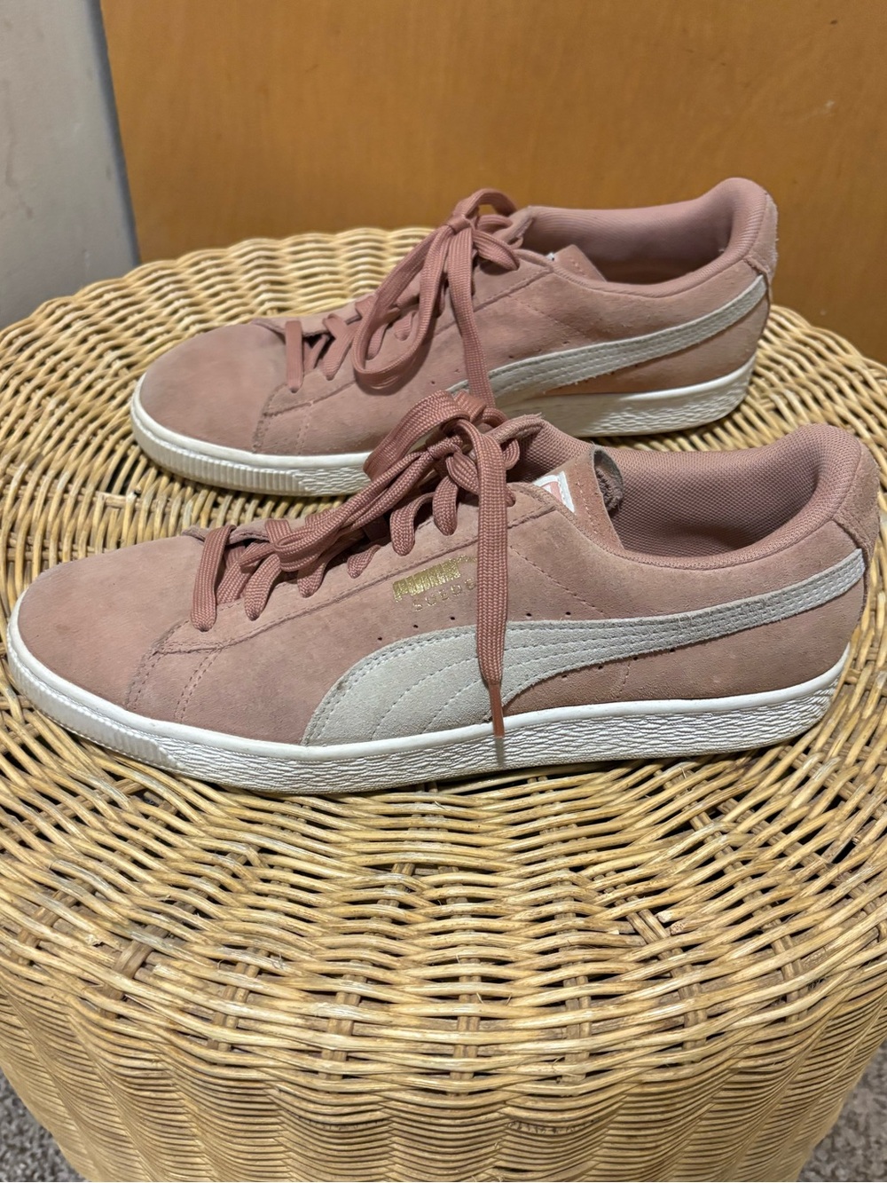 Puma Suede Sneakers in Dusty Rose with White Formstrip